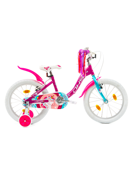 Bicicleta Copii DHS Unicorn - 18 Inch, Roz/Albastru