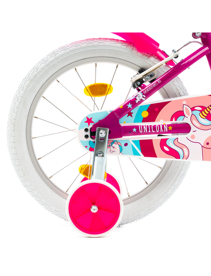 Bicicleta Copii DHS Unicorn - 18 Inch, Roz/Albastru