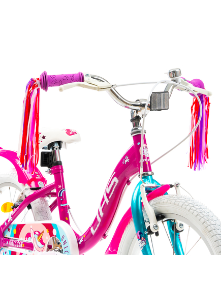 Bicicleta Copii DHS Unicorn - 18 Inch, Roz/Albastru