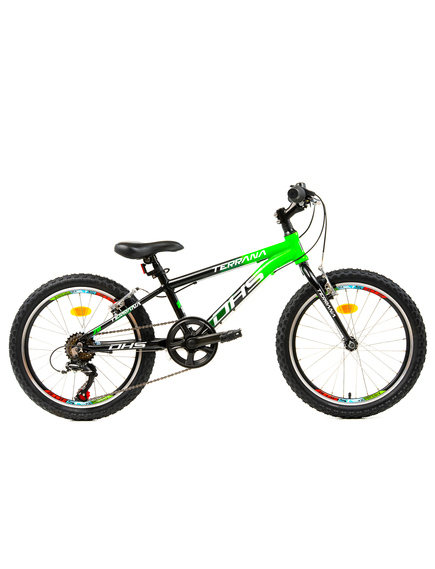 Bicicleta Copii Dhs Terrana 2023 - 20 Inch, Negru/Verde