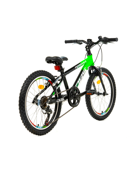 Bicicleta Copii Dhs Terrana 2023 - 20 Inch, Negru/Verde Bicicleta Copii Dhs Terrana 2023 - 20 Inch, Negru/Verde