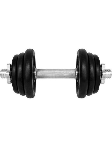 Gantera - 12 Kg, Set 6 Discuri, Negru-Argintiu