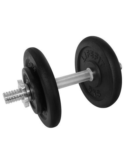 Gantera - 14 Kg, Set 4 Discuri, Negru-Argintiu