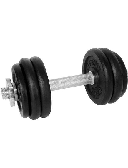 Gantera - 15 Kg, Set 6 Discuri, Negru-Argintiu