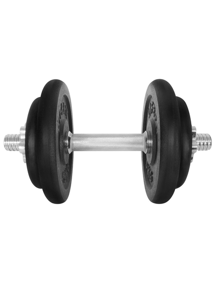 Gantera - 17 Kg, Set 4 Discuri, Negru-Argintiu