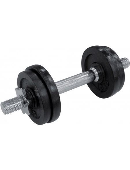 Gantera - 9 Kg, Set 4 Discuri, Negru-Argintiu