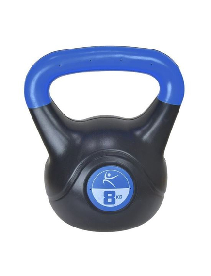 Kettlebell Vinil - 8 Kg, Negru-Albastru