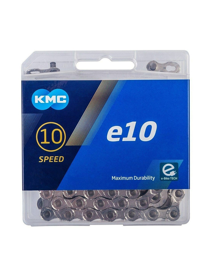 Lant Bicicleta e-Bike KMC E10, 10 Viteze, 122 Zale, Argintiu