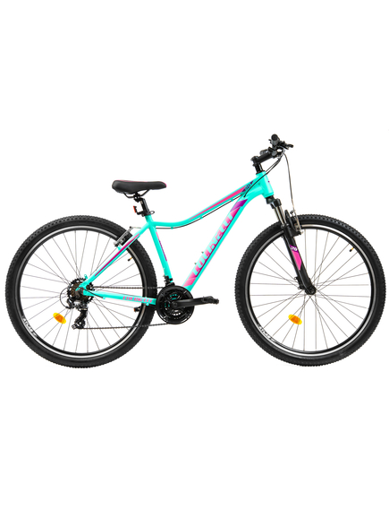 Bicicleta MTB Colinelli COL22, Marimea M, 29 inch, Turcoaz, Schimbator Shimano, 21 Viteze, Cadru Aluminiu, Frane V - Brake