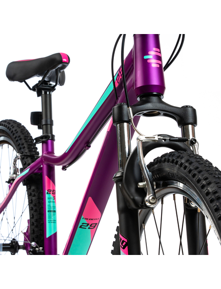 Bicicleta MTB Colinelli COL22, Marimea S, 29 inch, Violet, Schimbator Shimano, 21 Viteze, Cadru Aluminiu, Frane V - Brake