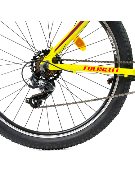 Bicicleta MTB Colinelli COL23, Marimea S, 27.5 inch, Galben, Schimbator Shimano ST-EF500, 21 Viteze, Cadru Aluminiu, Frane V - Brake