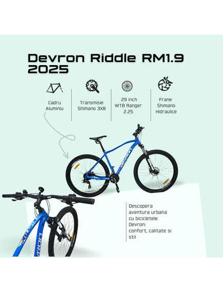 Bicicleta Mtb Devron Riddle RM1.9 - 29 Inch, L, Albastru