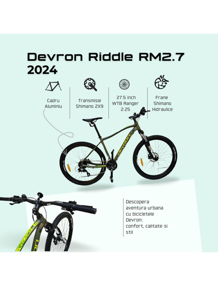 Bicicleta Mtb Devron Riddle RM2.7 2024 - 27.5 Inch, M, Verde