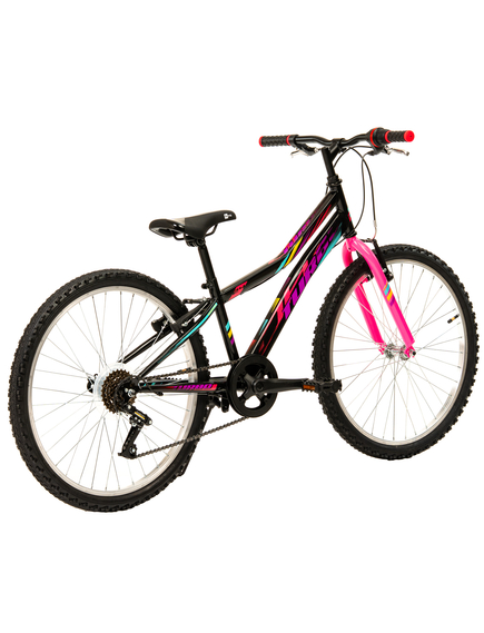 Bicicleta Copii DHS Turbo - 24 Inch, Negru-Roz Bicicleta Copii DHS Turbo - 24 Inch, Negru-Roz
