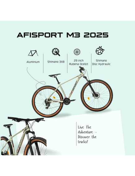 Bicicleta Mtb Afisport M3 2025 - 29 inch, S, Gri