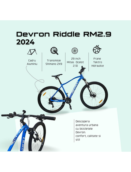 Bicicleta Mtb Devron Riddle RM2.9 2024 - 29 Inch, M, Albastru