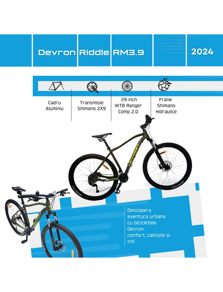 Bicicleta Mtb Devron Riddle RM3.9 2024 - 29 Inch, L, Verde