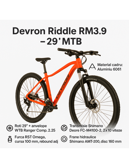 Bicicleta Mtb Devron Riddle RM3.9 2025 - 29 Inch, L, Rosu