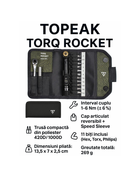 Set scule bicicleta Topeak TORQ ROCKET MINI DX