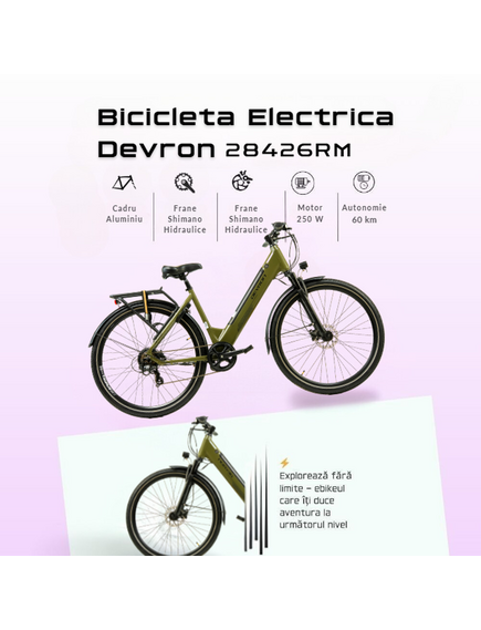 Bicicleta Electrica Devron 28426RM - 28 Inch, M, Verde
