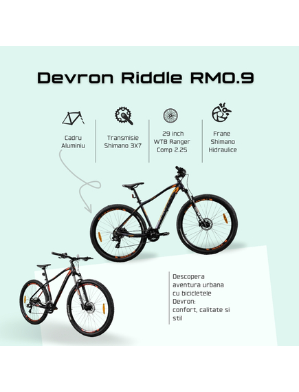 Bicicleta Mtb Devron Riddle 2023 RM0.9 - 29 Inch, M, Gri Bicicleta Mtb Devron Riddle 2023 RM0.9 - 29 Inch, M, Gri