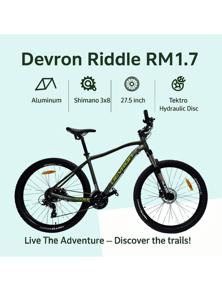 Bicicleta Mtb Devron Riddle RM1.7 2025 - 27.5 Inch, M, Verde Bicicleta Mtb Devron Riddle RM1.7 2025 - 27.5 Inch, M, Verde