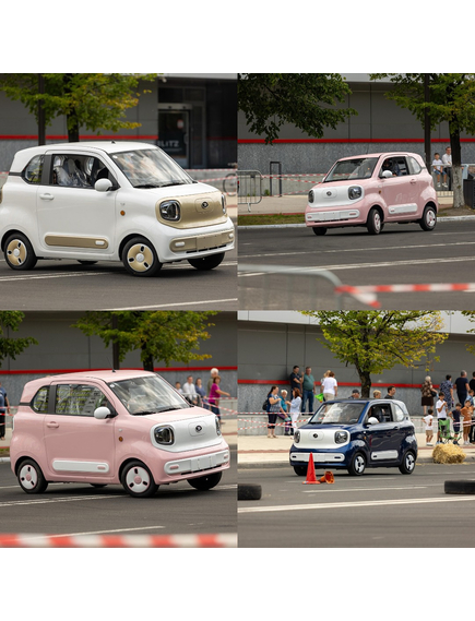 Masina electrica Aigo M1 urbana - autonomie 180 km, 4 locuri, permis B1, Roz