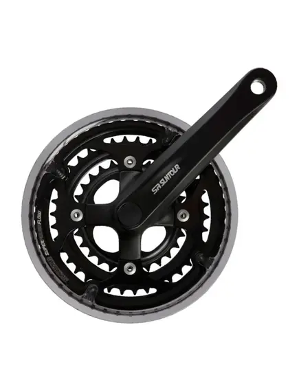 Angrenaj Suntour CW16-XCT-T418PBSG, 48/36/26T, brate 175 mm, cu aparatoare lant, negru