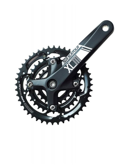 Angrenaj XCM T410, 22/30/40T, brate 175 mm, cu aparatoare lant, negru Angrenaj XCM T410, 22/30/40T, brate 175 mm, cu aparatoare lant, negru