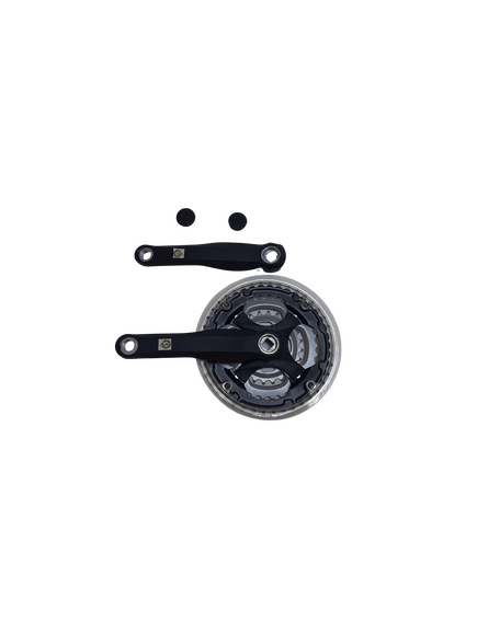 Angrenaj triplu AMAR, 24/34/42T, brate 170 mm, otel, cu disc protector, negru