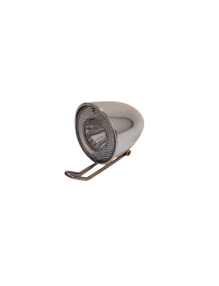 Far fata LED Retro Sport 20 Lux, cromat, 6V e-bike, cu suport inox, fara cablu, fara intrerupator Far fata LED Retro Sport 20 Lux, cromat, 6V e-bike, cu suport inox, fara cablu, fara intrerupator