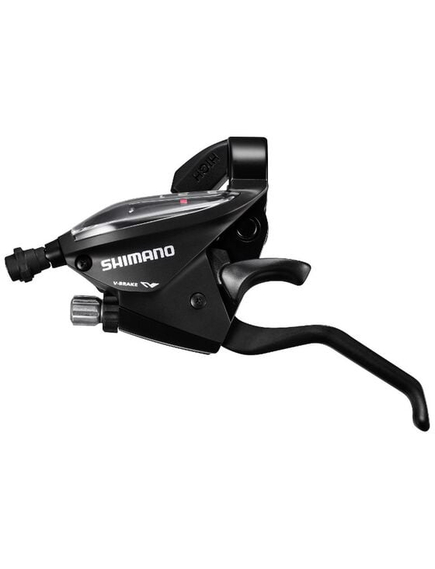 Maneta schimbator si frana stanga Shimano ST EF510 L, 3 viteze, cablu 1800 mm, negru