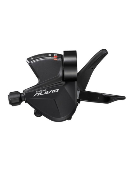 Maneta schimbator stanga Shimano Alivio ASLM3100LB, 3 viteze, cu indicator optic, cu colier