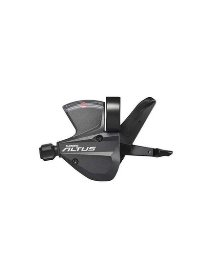 Maneta schimbator stanga Shimano Altus SL M370, 3 viteze, cablu 2050 mm, cu indicator optic, negru