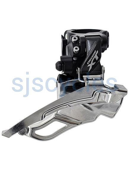 Schimbator fata 3x10 viteze Shimano Deore XT KFDT8000HM3, prindere inalta, Dual Pull, colier 31,8 mm, argintiu