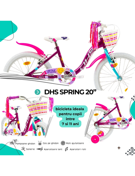Bicicleta Copii DHS Spring - 20 Inch, Mov