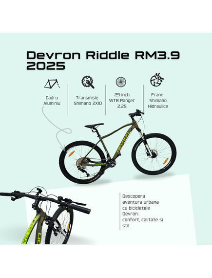 Bicicleta Devron Riddle RM3.9 2025 - 29 Inch, M, Verde
