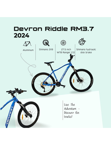Bicicleta Mtb Devron Riddle RM3.7 2024 - 27.5 Inch, L, Albastru