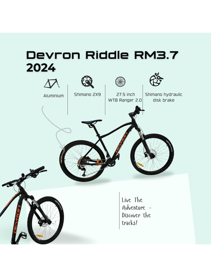 Bicicleta Mtb Devron Riddle RM3.7 2024 - 27.5 Inch, L, Negru