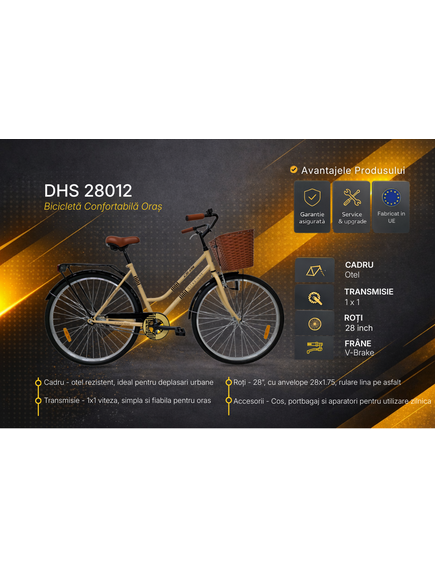 Bicicleta Oras DHS 28012 - 28 inch, L, Crem