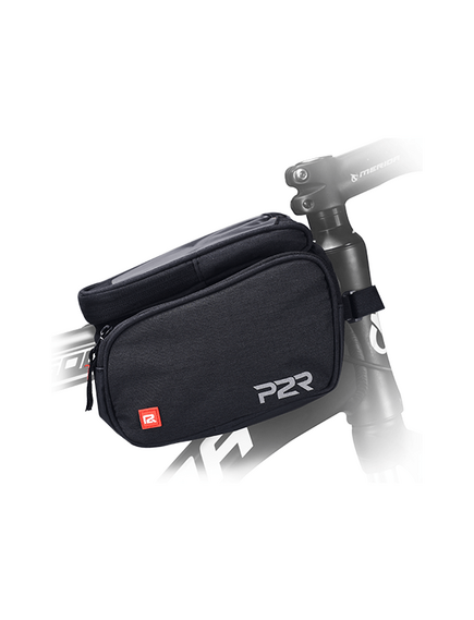 Borseta Cadru Bicicleta P2R TWINNER, cu husa telefon, Negru