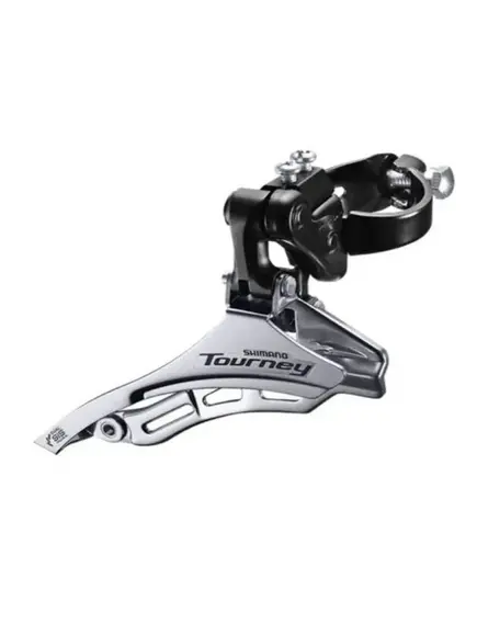 Schimbator fata 3x6/7 viteze Shimano Tourney AFDTY300DSTM6, rutare superioara, argintiu