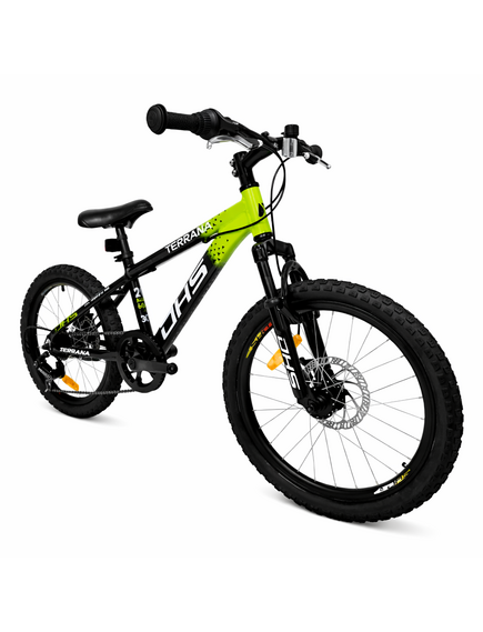 Bicicleta Copii Dhs Terrana 2023, model 2026 - 20 Inch, Negru-Verde