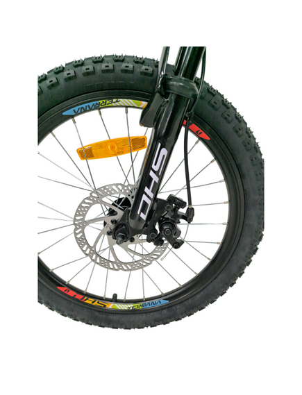 Bicicleta Copii Dhs Terrana 2023, model 2026 - 20 Inch, Negru-Verde