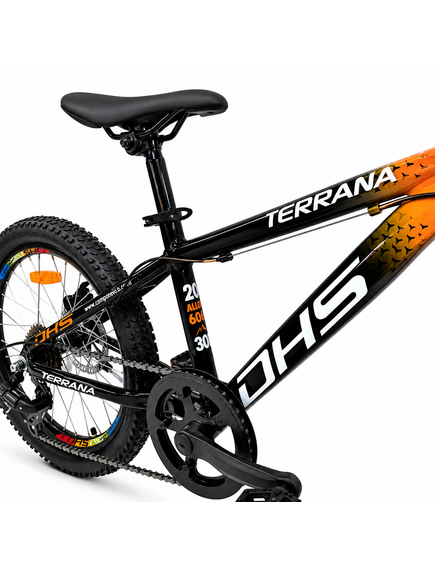 Bicicleta Copii Dhs Terrana 2023, model 2026 - 20 Inch, Portocaliu-Negru