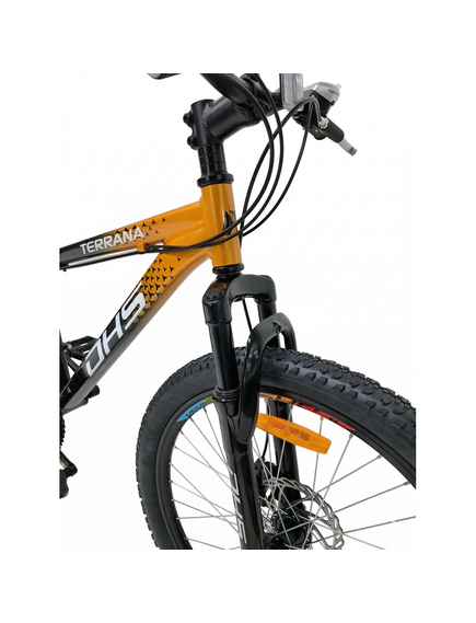Bicicleta Copii Dhs Terrana 2423, model 2026 - 24 Inch, Portocaliu-Negru