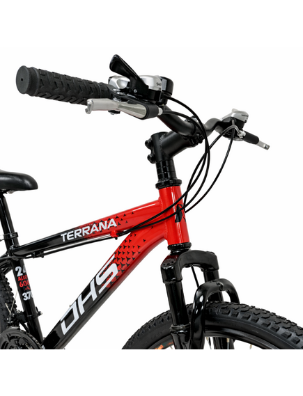 Bicicleta Copii Dhs Terrana 2423, model 2026 - 24 Inch, Rosu-Negru