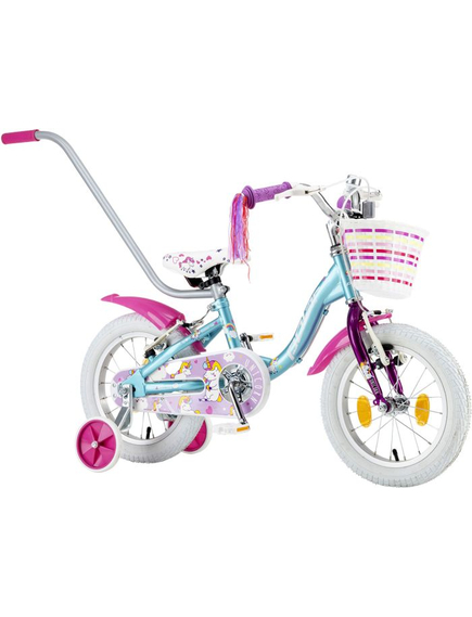 Bicicleta Copii Polar 2024 Unicorn baby - 14 Inch, Albastru-Roz