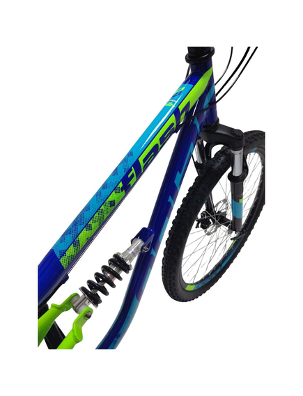 Bicicleta Full suspension DHS Polar Flash - 26 Inch, Albastru-Verde