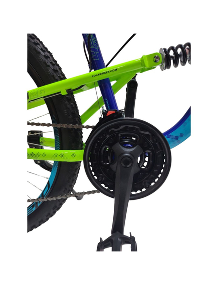 Bicicleta Full suspension DHS Polar Flash - 26 Inch, Albastru-Verde
